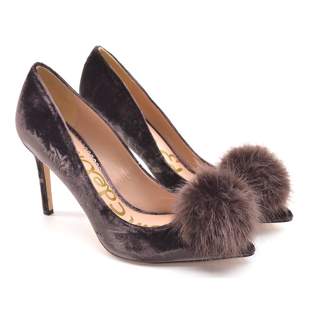 Sam Edelman Haroldson Velvet Pom Pom Stiletto Pumps 9 M